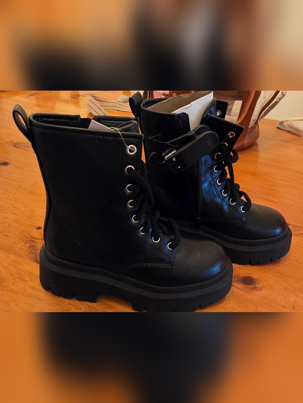 Black Chunky Combat Boots - Dr.Mart Style